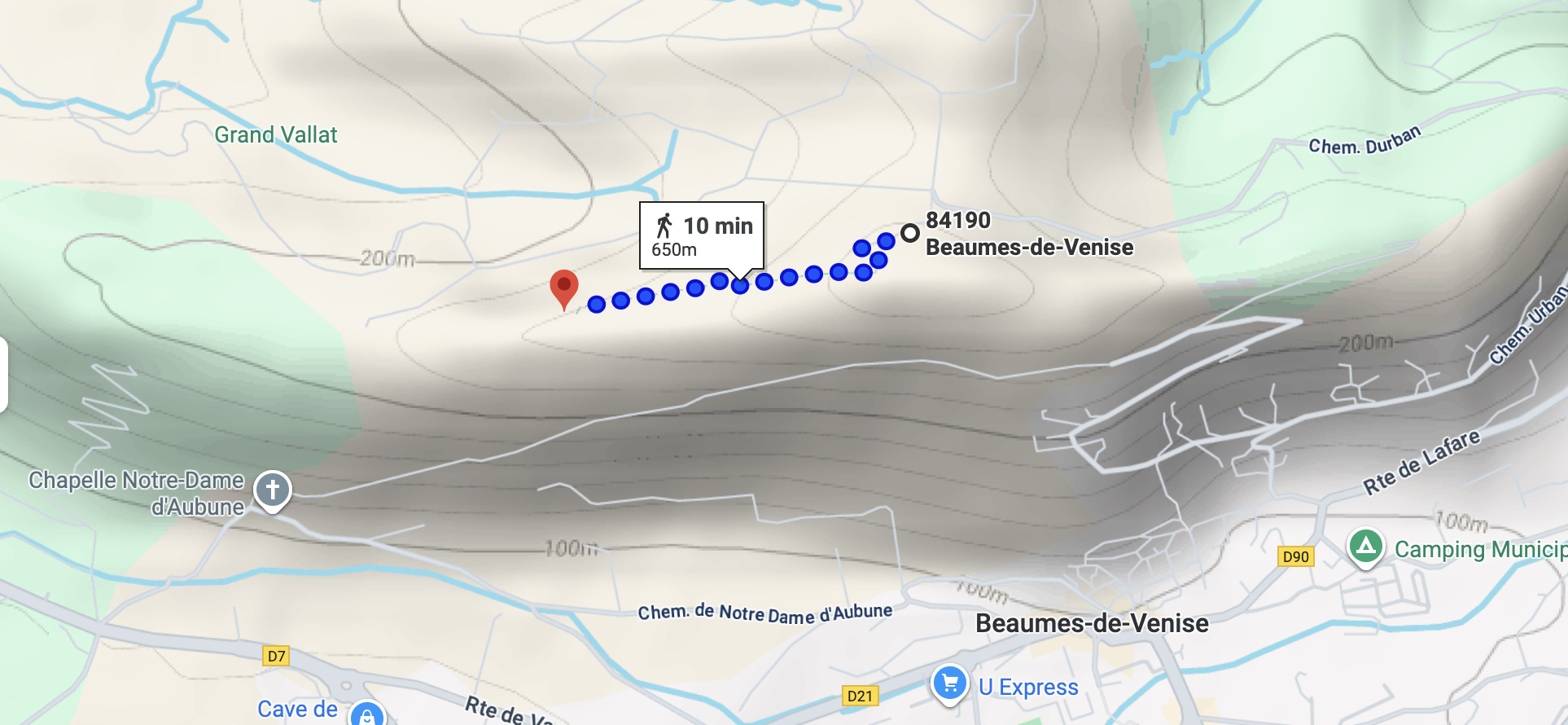 Plan d'accès à la Chapelle Saint-Hilaire